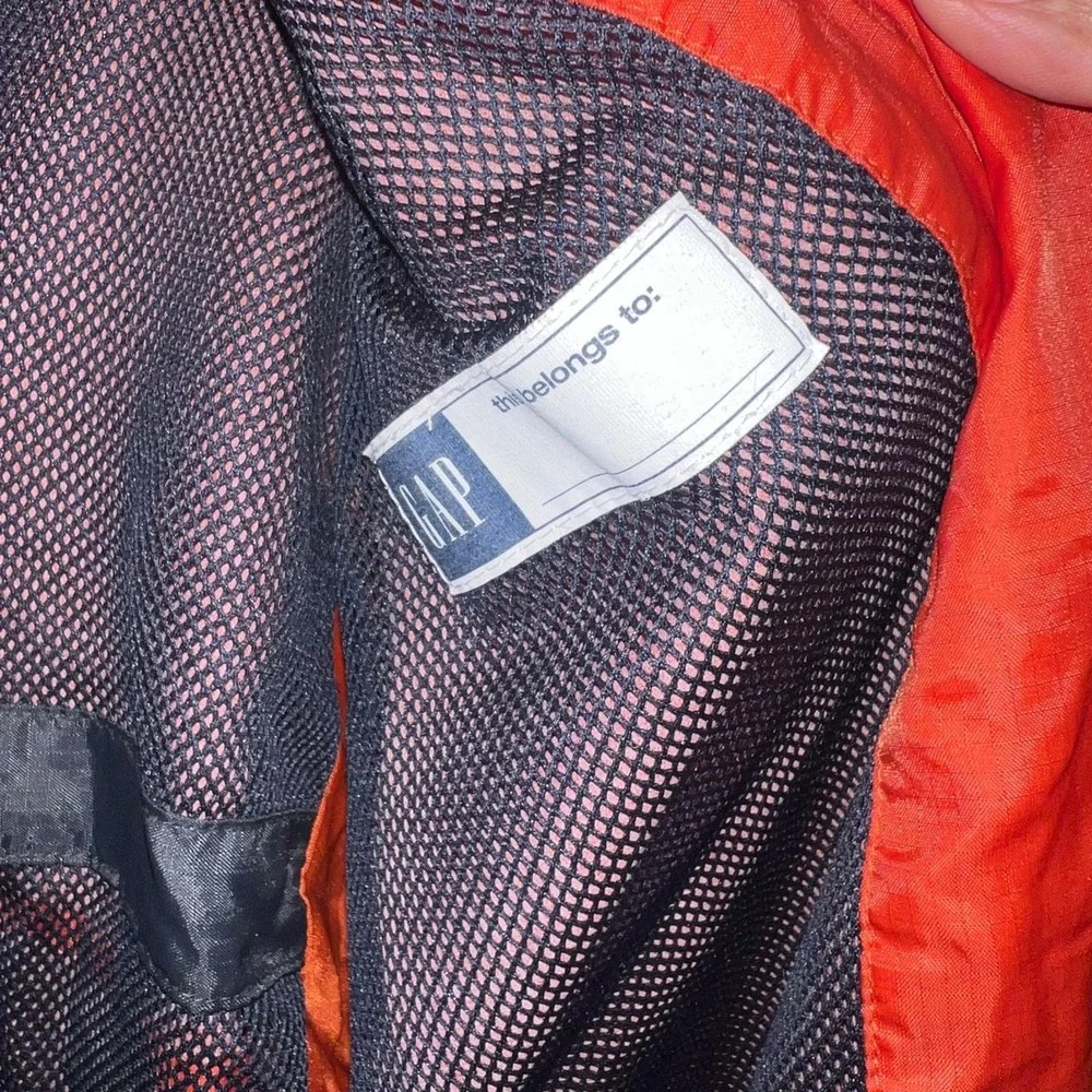 VTG Gap Windbreaker Youth Sz 2XL XXL (14-16)‎ Orange Full Zip Mesh Lined Jacket